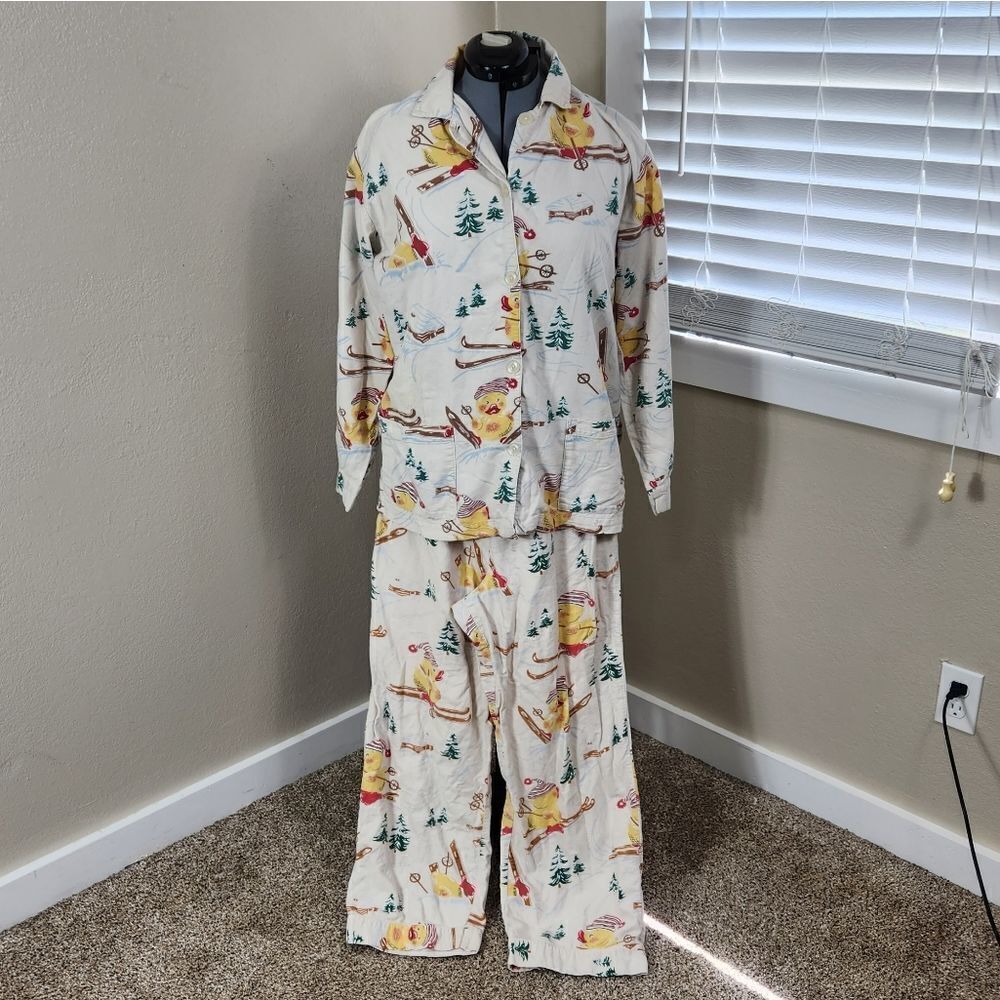 Nick & Nora Pajamas Ducks Sledding Y2k Pajamas Size L